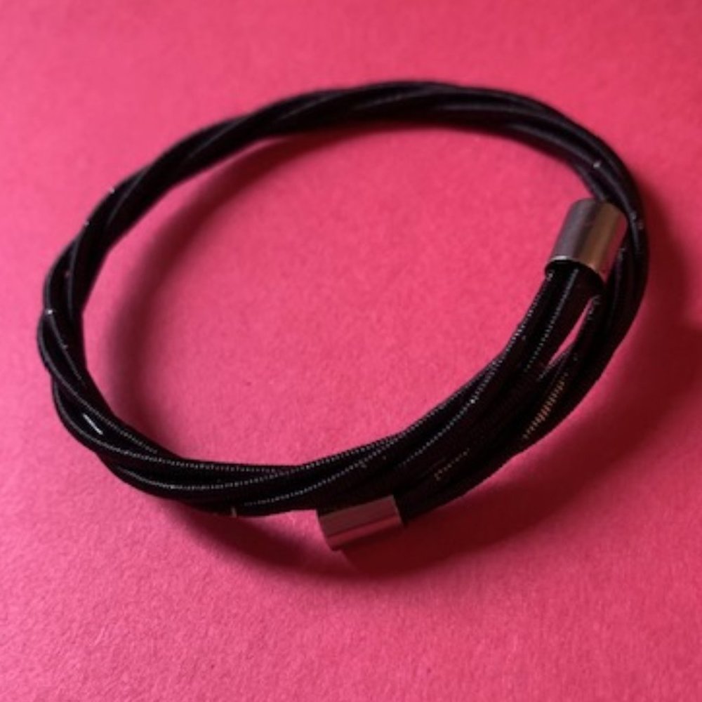 Black bass guitar string bracelet